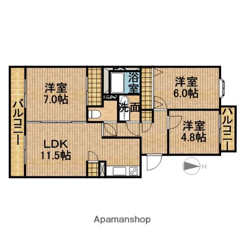 マンション南斗(3LDK/2階)の間取り写真