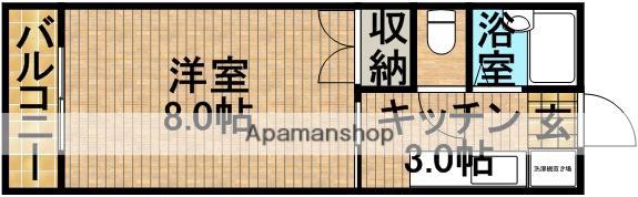 コーポドウデン(1K/1階)の間取り写真