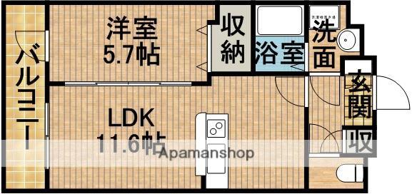 ジュリアーノⅡ(1LDK/3階)の間取り写真