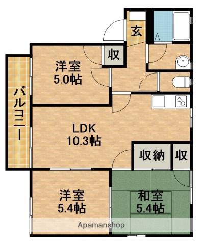 T・TOWNパレスA(3LDK/1階)の間取り写真