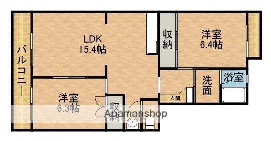 キャッスルSS(2LDK/2階)の間取り写真