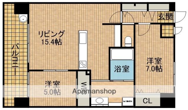 アルファステイツ浜松駅西(2LDK/2階)の間取り写真