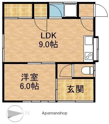 東海道本線 浜松駅 バス乗車時間：25分 泉町中バス停で下車 徒歩1分 1階建 築60年(1LDK)の間取り写真