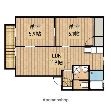 マノワールA(2LDK/2階)の間取り写真