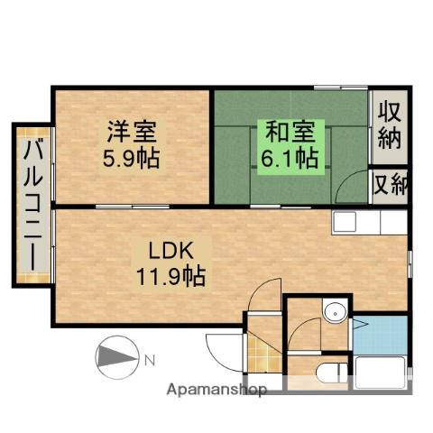 マノワールA(2LDK/1階)の間取り写真