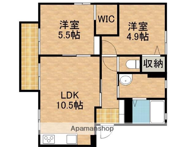 シャンドフルール(2LDK/2階)の間取り写真