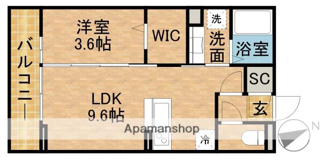LUCE(1LDK/2階)の間取り写真