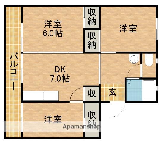 スマイルハイツA(3DK/2階)の間取り写真