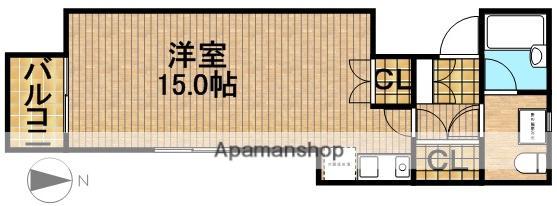 カーサ・エスタシオン(ワンルーム/1階)の間取り写真