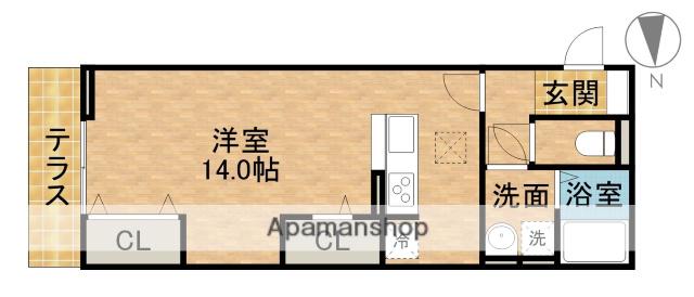 ラフィーネ(ワンルーム/1階)の間取り写真