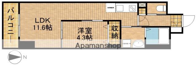 クラウドクレスト栄町(1LDK/3階)の間取り写真