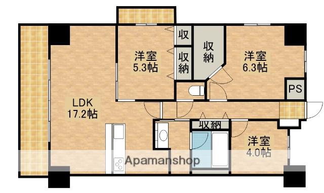 クラウドクレスト栄町(3LDK/7階)の間取り写真