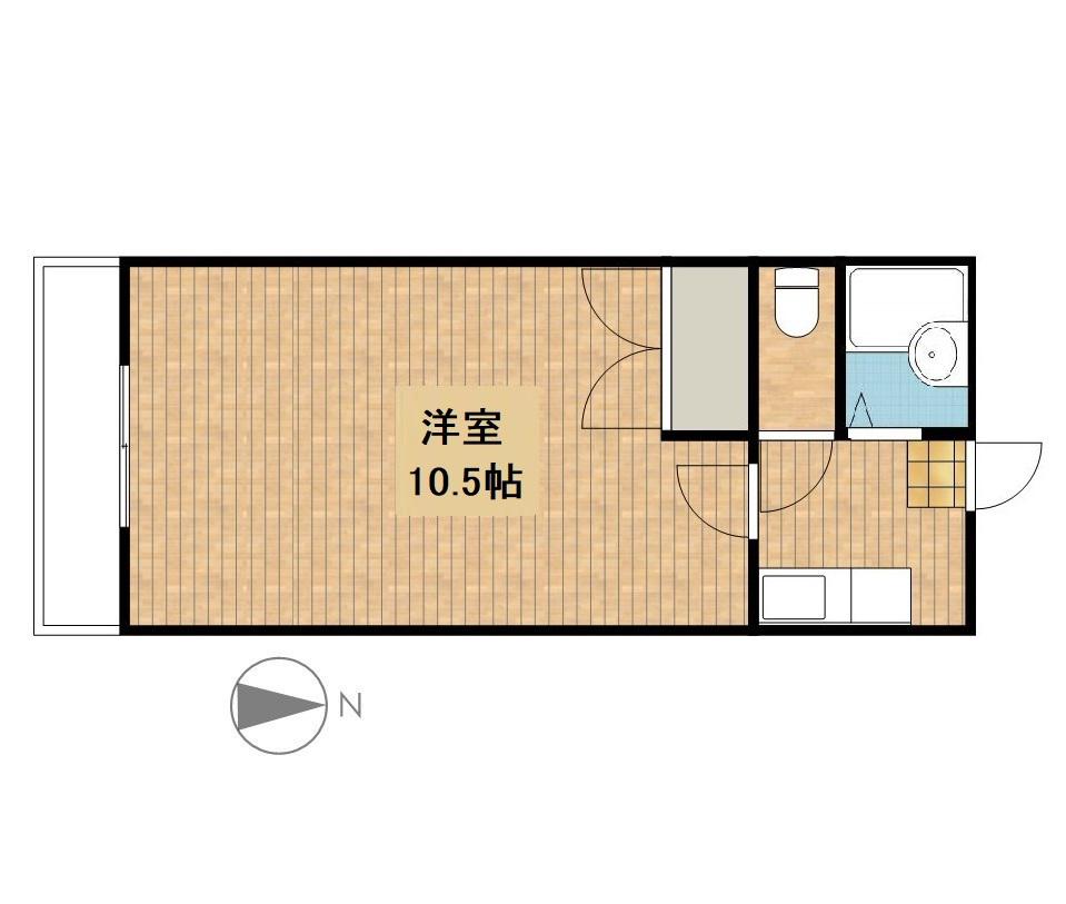 コンフォートハイツ清崎(1K/2階)の間取り写真