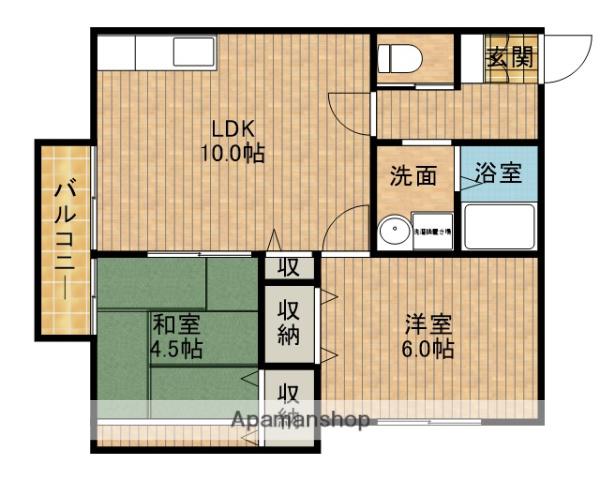 寿荘(2LDK/1階)の間取り写真