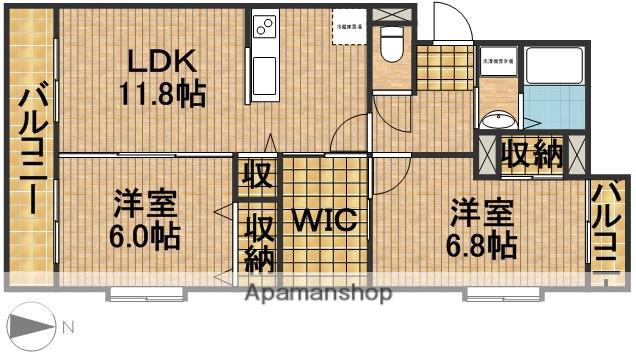 マナ領家(2SLDK/4階)の間取り写真