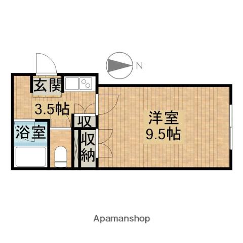 アンソレイユ塩町 住居(1K/1階)の間取り写真