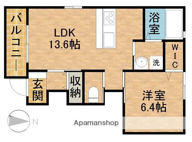 クレッセント神田B(1LDK/1階)の間取り写真