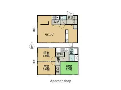 天竜浜名湖鉄道 細谷駅(静岡) 徒歩21分 2階建 築34年(3LDK)の間取り写真