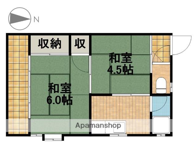 コーポ中津川(2K/2階)の間取り写真