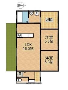 ラファール(2LDK)の間取り写真