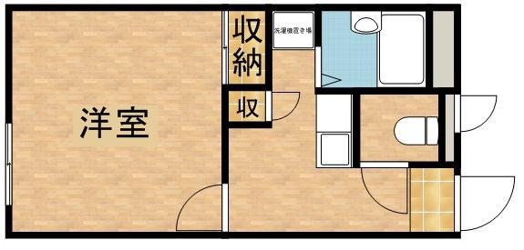 BERYL2(1K/1階)の間取り写真