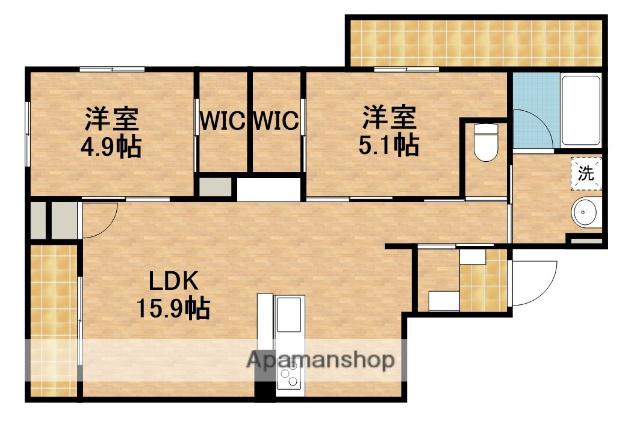 リライフ神立(2LDK/4階)の間取り写真