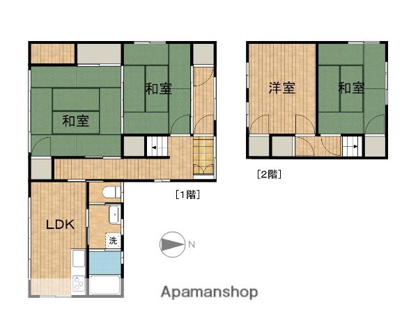 東海道本線 袋井駅 徒歩8分 2階建 築54年(4LDK)の間取り写真