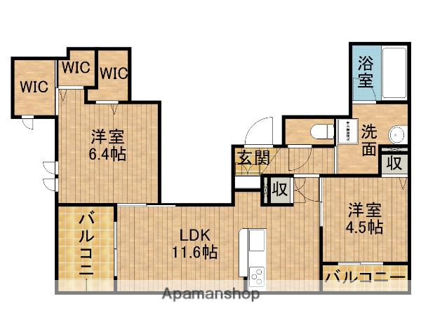 レジデンスリノア(2LDK/2階)の間取り写真