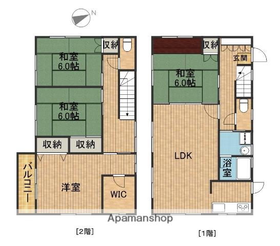 東海道本線 浜松駅 バス乗車時間：20分 和田町バス停で下車 徒歩2分 2階建 築28年(4LDK)の間取り写真