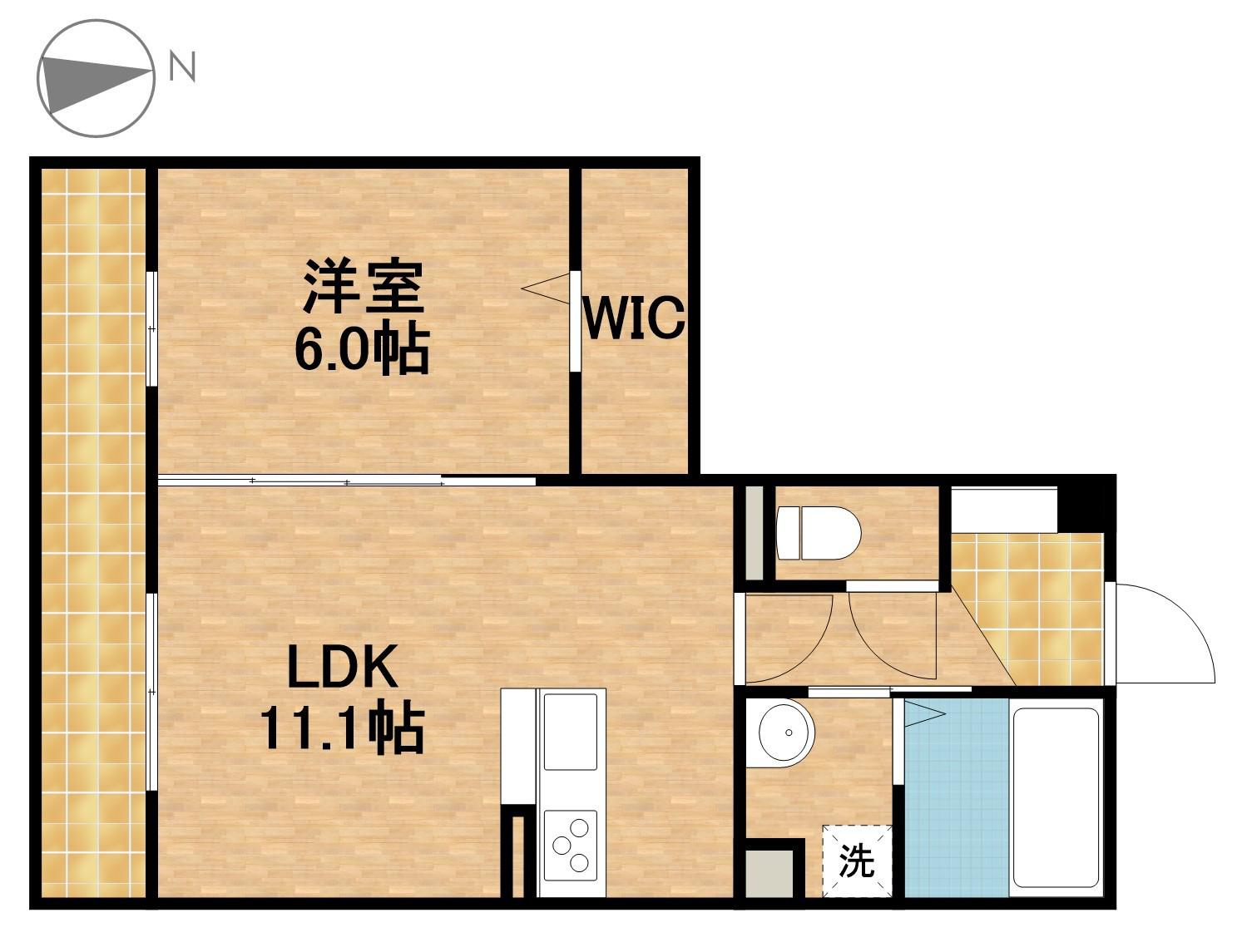 シリウス(1LDK/1階)の間取り写真