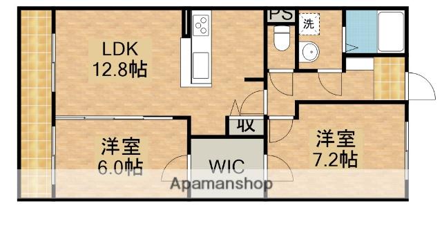 スウィートベル(2LDK/3階)の間取り写真