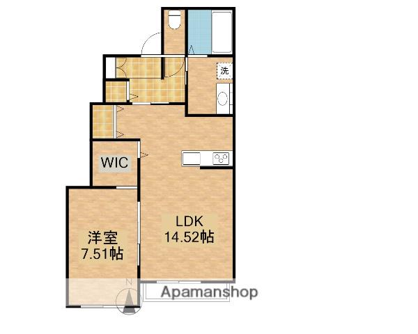 AFC RESIDENCE 海老島(1LDK/1階)の間取り写真