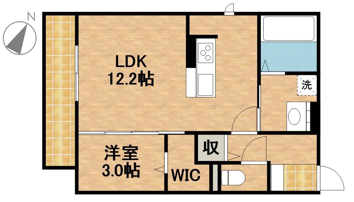 D-HILLS子安Ⅲ(1LDK/3階)の間取り写真
