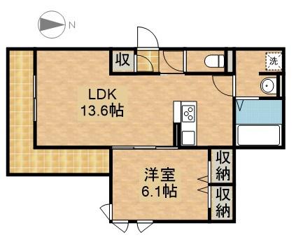 D-HILLS子安Ⅲ(1LDK/1階)の間取り写真