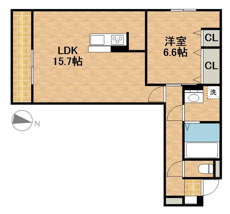 D-HILLS子安Ⅲ(1LDK/1階)の間取り写真