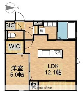 Uリッチトリシア(1LDK/1階)の間取り写真