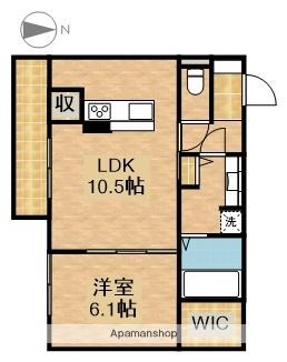 Uリッチトリシア(1LDK/1階)の間取り写真