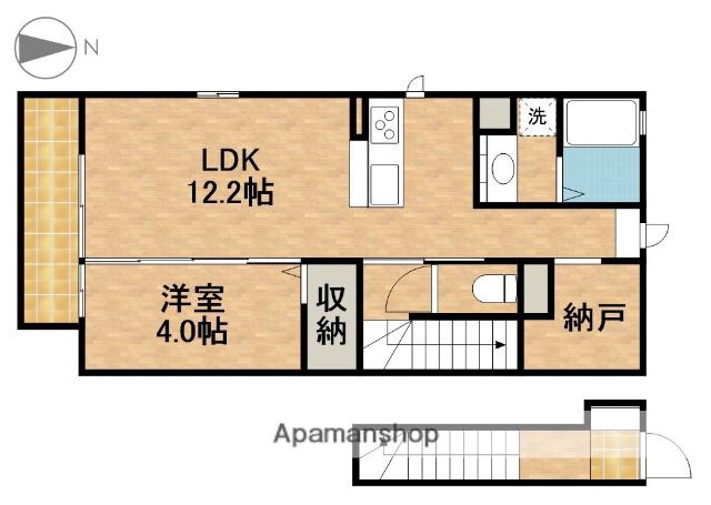 D-ROOM北島町(1LDK/2階)の間取り写真