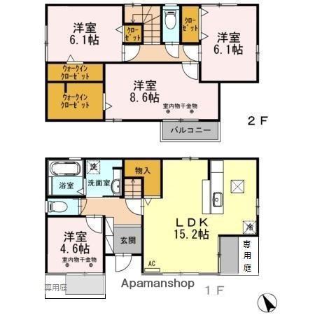 東海道本線 浜松駅 バス乗車時間：28分 志都呂東バス停で下車 徒歩7分 2階建 築12年(4LDK)の間取り写真