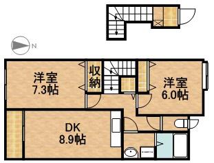 プラタナス(2DK/2階)の間取り写真