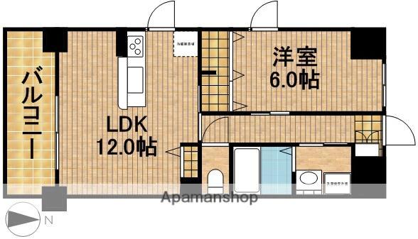ホワイトアパートメント(1LDK/7階)の間取り写真