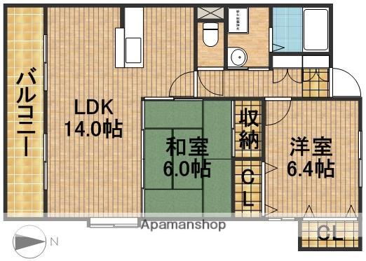 アンダンテ(2LDK/3階)の間取り写真