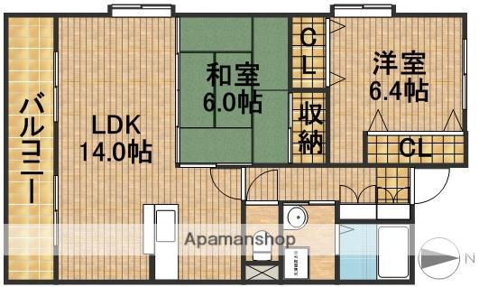 アンダンテ(2LDK/1階)の間取り写真