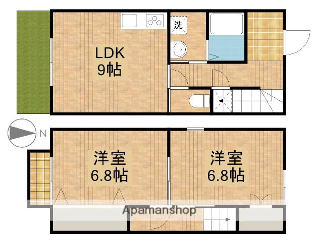 ブルーヘブン(2DK)の間取り写真