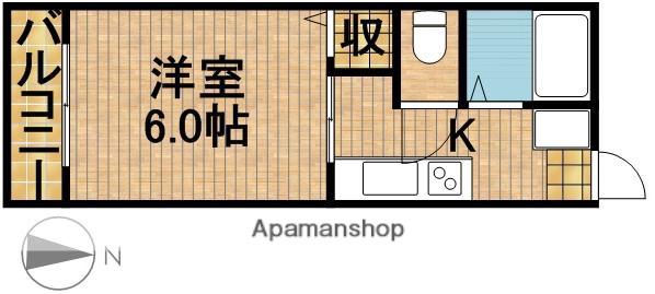 メゾン大原(1K/2階)の間取り写真