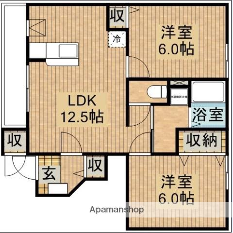 エコパッションⅡ(2LDK/1階)の間取り写真