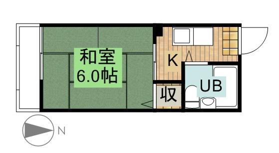 サンシティ クシマ(1K/2階)の間取り写真