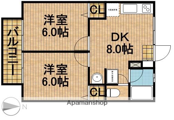 水野ハイツ(2DK/1階)の間取り写真