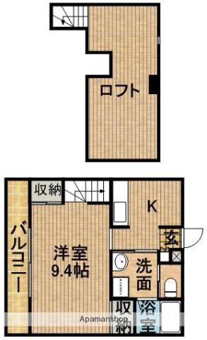 LA・KANA(1K/1階)の間取り写真