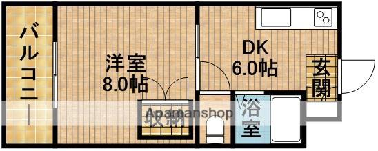 サンリバーM(1DK/1階)の間取り写真